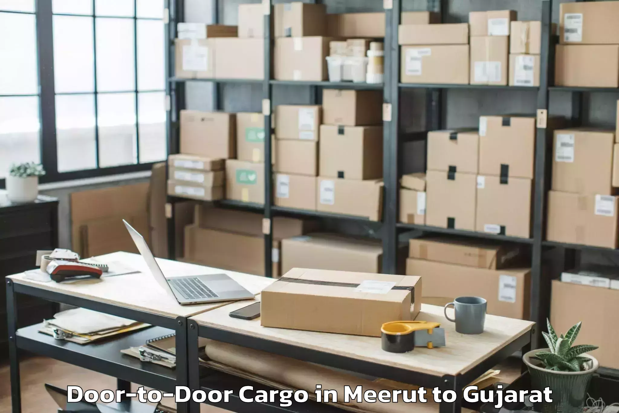 Top Meerut to Gandhidham Door To Door Cargo Available